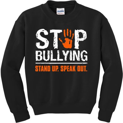 Stop Bullying Orange Stand Up Speak Out Unity Day Kids Sweatshirt