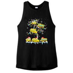 School Bus On Xmas Tree Christmas Santa School Bus Driver Ladies PosiCharge Tri-Blend Wicking Tank