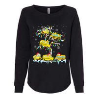 School Bus On Xmas Tree Christmas Santa School Bus Driver Womens California Wash Sweatshirt