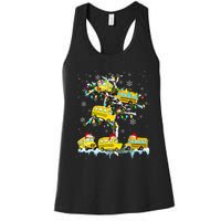 School Bus On Xmas Tree Christmas Santa School Bus Driver Women's Racerback Tank