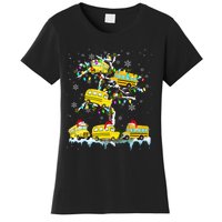 School Bus On Xmas Tree Christmas Santa School Bus Driver Women's T-Shirt