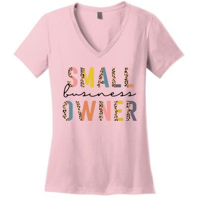 Small Business Owner Tee For Women CEO Entrepreneur Women's V-Neck T-Shirt