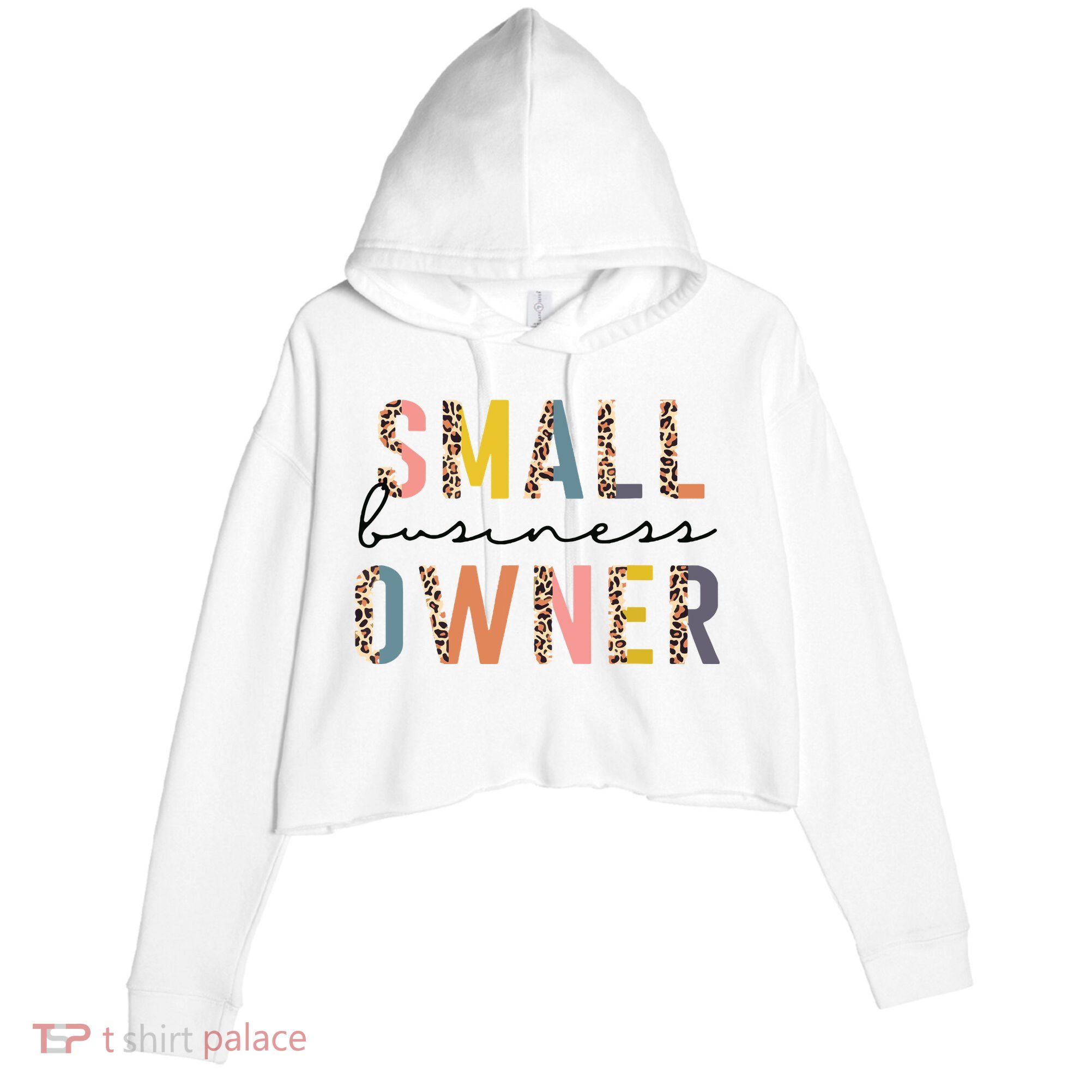 Small Business Owner Tee For Women CEO Entrepreneur Crop Fleece Hoodie