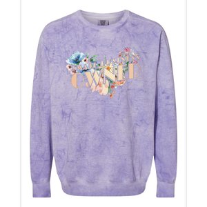 Small Business Owner Flower Colorblast Crewneck Sweatshirt