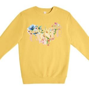 Small Business Owner Flower Premium Crewneck Sweatshirt