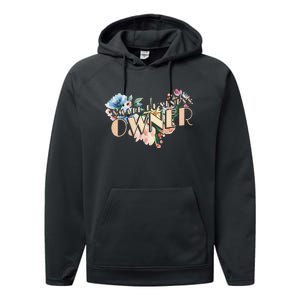 Small Business Owner Flower Performance Fleece Hoodie