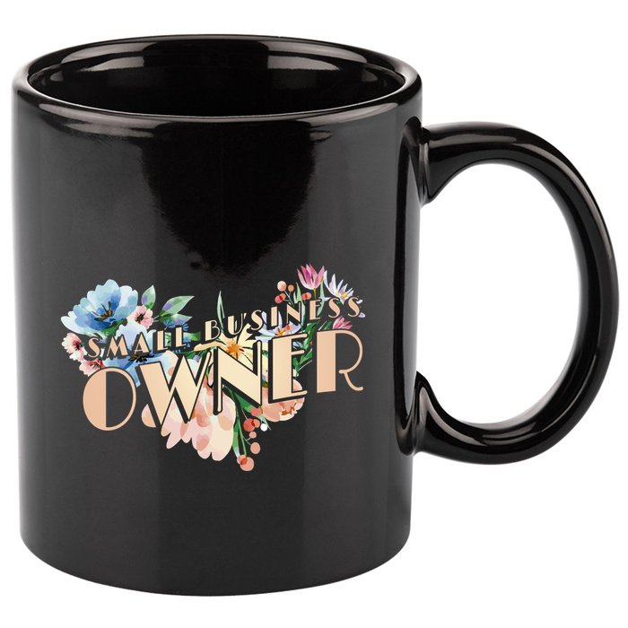 Small Business Owner Flower 11oz C Handle Ceramic Mug