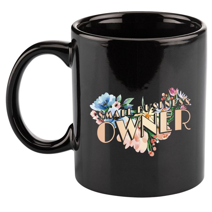 Small Business Owner Flower 11oz C Handle Ceramic Mug