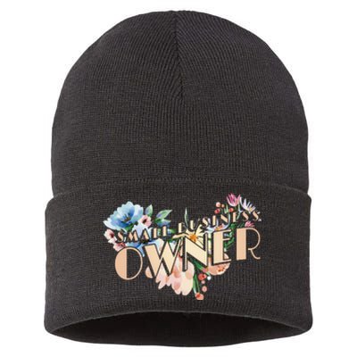 Small Business Owner Flower Sustainable Knit Beanie