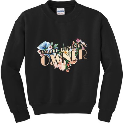 Small Business Owner Flower Kids Sweatshirt