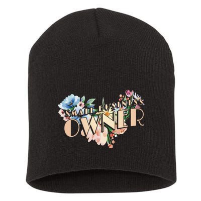 Small Business Owner Flower Short Acrylic Beanie