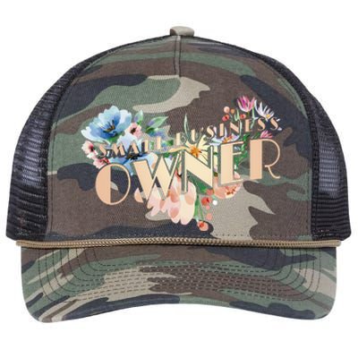 Small Business Owner Flower Retro Rope Trucker Hat Cap