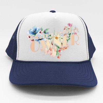 Small Business Owner Flower Trucker Hat