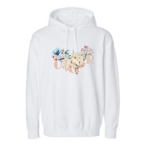 Small Business Owner Flower Garment-Dyed Fleece Hoodie