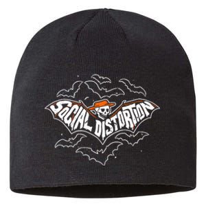 Skelly Bat Orange Sustainable Beanie