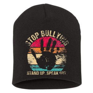 Stop Bullying Orange Stand Up Speak Out Unity Day Short Acrylic Beanie