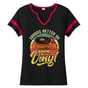 Sounds Better On Vinyl Music Lover Disc Records Collector Ladies Halftime Notch Neck Tee