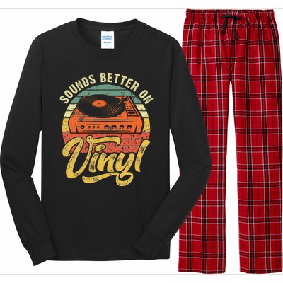 Sounds Better On Vinyl Music Lover Disc Records Collector Long Sleeve Pajama Set