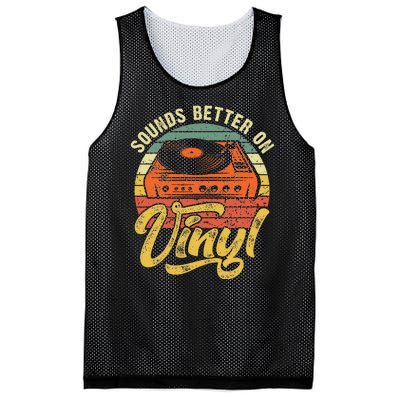 Sounds Better On Vinyl Music Lover Disc Records Collector Mesh Reversible Basketball Jersey Tank