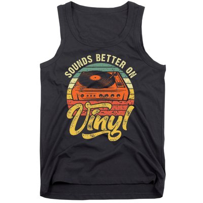 Sounds Better On Vinyl Music Lover Disc Records Collector Tank Top