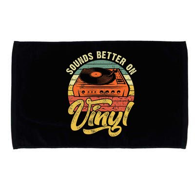 Sounds Better On Vinyl Music Lover Disc Records Collector Microfiber Hand Towel