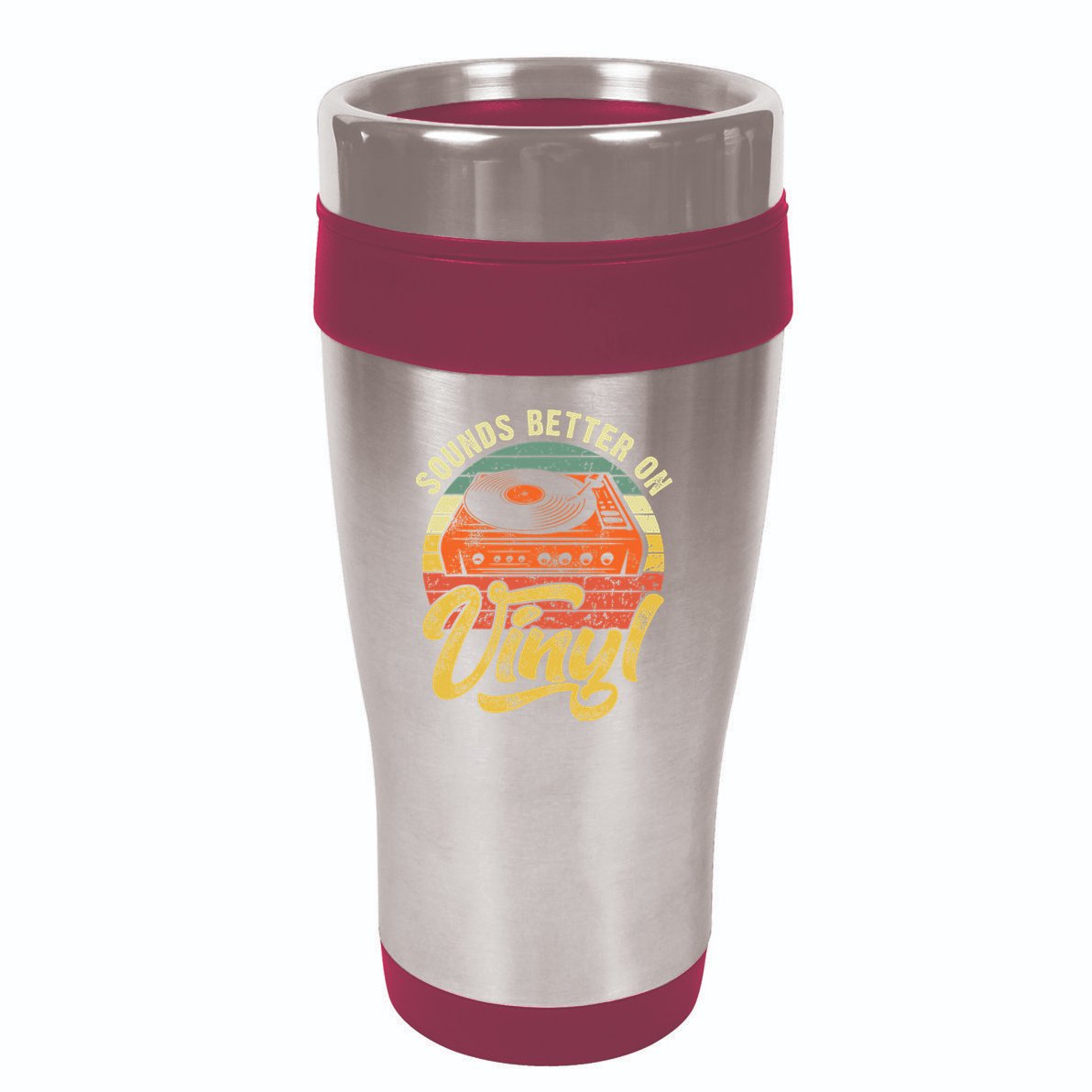 Sounds Better On Vinyl Music Lover Disc Records Collector 16oz Travel Tumbler