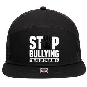 Stop Bullying Orange Stand Up Speak Out Unity Day 7 Panel Mesh Trucker Snapback Hat