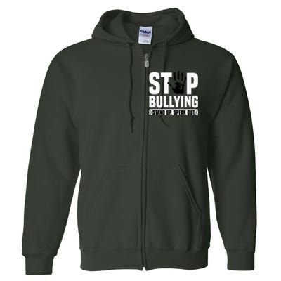 Stop Bullying Orange Stand Up Speak Out Unity Day Full Zip Hoodie