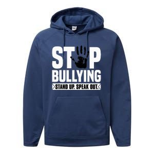 Stop Bullying Orange Stand Up Speak Out Unity Day Performance Fleece Hoodie