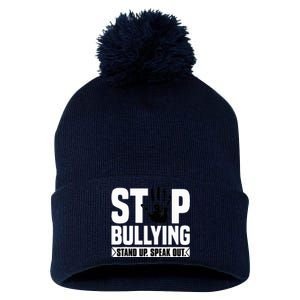 Stop Bullying Orange Stand Up Speak Out Unity Day Pom Pom 12in Knit Beanie