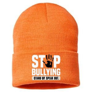 Stop Bullying Orange Stand Up Speak Out Unity Day Sustainable Knit Beanie