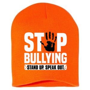 Stop Bullying Orange Stand Up Speak Out Unity Day Short Acrylic Beanie