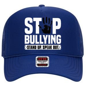 Stop Bullying Orange Stand Up Speak Out Unity Day High Crown Mesh Back Trucker Hat