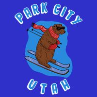Skiing Bear On Ski Slope Funny Park City Utah Souvenir Gift 16 in Basic Backpack