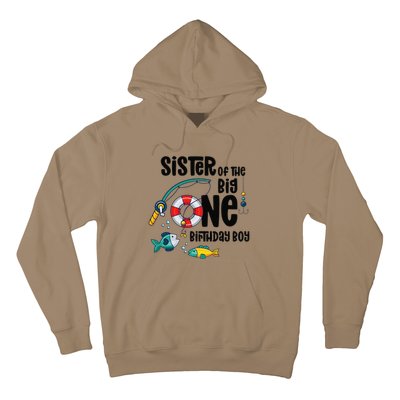 Sister Big One 1YearOld Fishing Birthday Hoodie