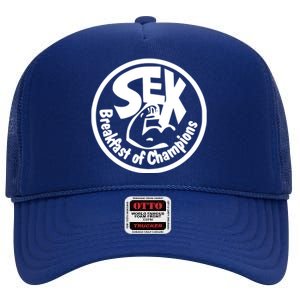 Sex Breakfast Of Champions Formula Driver Hunt High Crown Mesh Back Trucker Hat