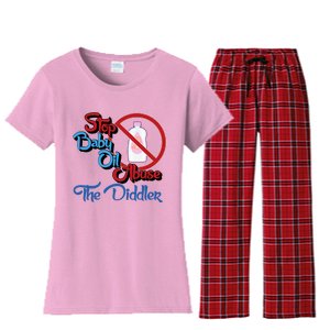 Stop Baby Oil Abuse The Diddler Women's Flannel Pajama Set