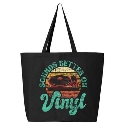 Sounds Better On Vinyl Music Lover Disc Records Collector 25L Jumbo Tote