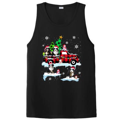 Santa Bernedoodle On Red Plaid Pick Up Truck Christmas Meaningful Gift PosiCharge Competitor Tank