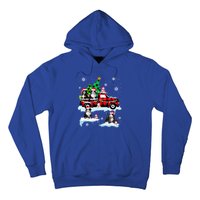 Santa Bernedoodle On Red Plaid Pick Up Truck Christmas Meaningful Gift Hoodie