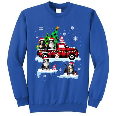 Santa Bernedoodle On Red Plaid Pick Up Truck Christmas Meaningful Gift Sweatshirt