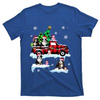 Santa Bernedoodle On Red Plaid Pick Up Truck Christmas Meaningful Gift T-Shirt