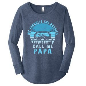 Ski Buddies Papa Skiing Goggles Snowboarding Grandpa Dad Gift Women's Perfect Tri Tunic Long Sleeve Shirt