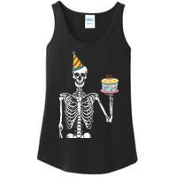 Skeleton Birthday Party Lazy Halloween Costume Funny Skull Ladies Essential Tank