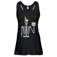 Skeleton Birthday Party Lazy Halloween Costume Funny Skull Ladies Essential Flowy Tank