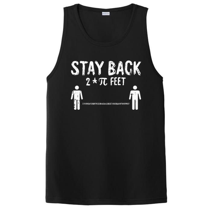 Stay Back Pi-Day Funny 3.14 Math Symbols Quarantine PosiCharge Competitor Tank