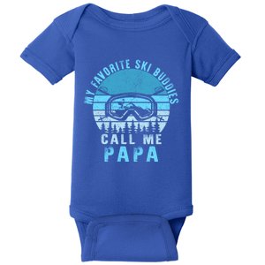 Ski Buddies Papa Skiing Goggles Snowboarding Grandpa Dad Gift Baby Bodysuit