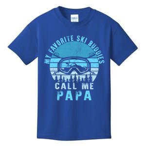 Ski Buddies Papa Skiing Goggles Snowboarding Grandpa Dad Gift Kids T-Shirt