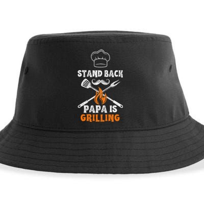 Stand Back Papa Is Grilling Funny Grill BBQ Dad Sustainable Bucket Hat