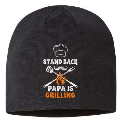 Stand Back Papa Is Grilling Funny Grill BBQ Dad Sustainable Beanie